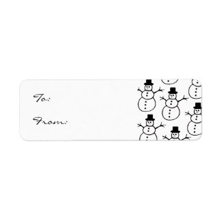 Étiquette d'étiquette cadeau Snowman