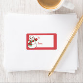 Étiquette d'étiquette cadeau Snowman (En situation)