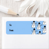 Étiquette d'étiquette cadeau Snowmen (En situation)