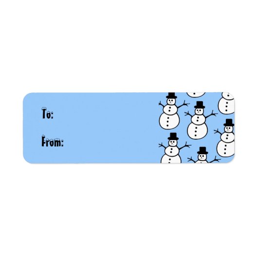 Étiquette d'étiquette cadeau Snowmen (Devant)