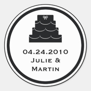 Étiquette d'étiquette de mariage de gâteau de fête