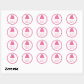 Étiquette d'étiquette de mariage de gâteau rose (Feuille)