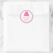 Étiquette d'étiquette de mariage de gâteau rose (Sac)