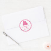 Étiquette d'étiquette de mariage de gâteau rose (Enveloppe)