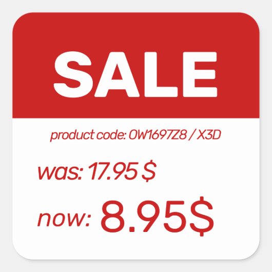 Étiquette d'étiquette de prix de remise (Devant)