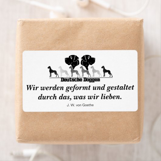 Étiquette Deutsche Doggen Briefaufkleber (En situation)