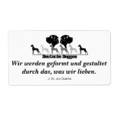 Étiquette Deutsche Doggen Briefaufkleber (Devant)