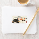 Étiquette Deux chats mignons (En situation)