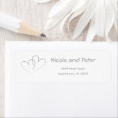 Étiquette Deux Coeurs d'argent entrelacés (En situation)