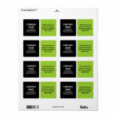 Étiquette Deux couleurs - noir et martien vert (Feuille entière)