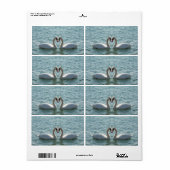 Étiquette Deux cygnes (Feuille entière)