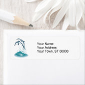 Étiquette deux dauphins sauteurs (En situation)