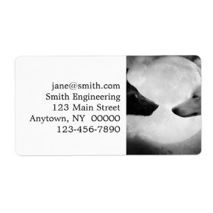 Étiquette Deux loups se faisant face