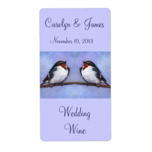 Étiquette Deux oiseaux sur la branche : Vin de mariage : Art