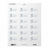 Étiquette Deux papillons encrés mariage bleu (Feuille entière)