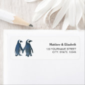 Étiquette Deux pingouins mignons | Mariage romantique (En situation)