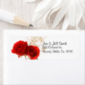 Étiquette Deux roses rouges (En situation)