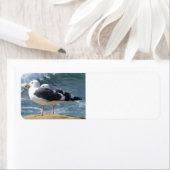 ÉTIQUETTE DEUX SEAGULLES OCÉANS VAGUES ROCK BEACH PHOTOGRAPH (En situation)