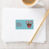 Étiquette Deux Sucres de canne Festifs Rouge Et Blanc Avec T (En situation)