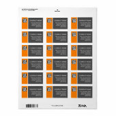 Étiquette Deux tons - orange et gris (Feuille entière)