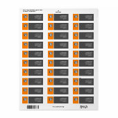 Étiquette Deux tons - orange et gris (Feuille entière)