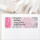 Étiquette deux tons rose et noir chic damask (En situation)