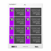 Étiquette Deux tons - violet et gris (Feuille entière)