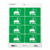 Étiquette Devenez écolo ~ Conduite de voitures électriques (Feuille entière)