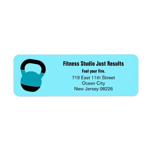 Étiquette Devis de studio de forme de kettlebell d'adresse d (Devant)