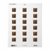 Étiquette Dévotion sculptée Marie en bois (Feuille entière)