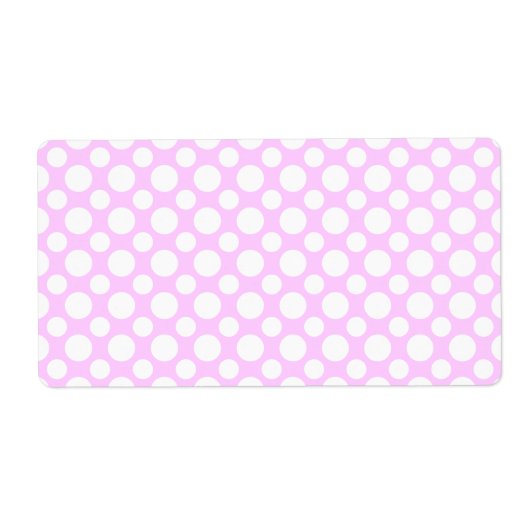 Étiquette d'expédition à pois blancs sur fond rose (Devant)