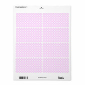 Étiquette d'expédition à pois blancs sur fond rose (Feuille entière)