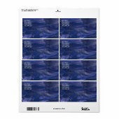 Étiquette d'expédition Abstrait en bleu (Feuille entière)