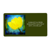 Étiquette d'expédition aquarelle tulipe jaune bleu (Devant)