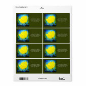 Étiquette d'expédition aquarelle tulipe jaune bleu (Feuille entière)