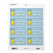 Étiquette d'expédition aux citrons flottants (Feuille entière)