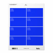 Étiquette d'expédition bleu clair (Feuille entière)