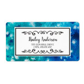 Étiquette d'expédition bleu vert blanc (Devant)