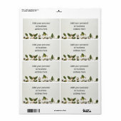 Étiquette d'expédition Cloches de Noël blanches Fe (Feuille entière)