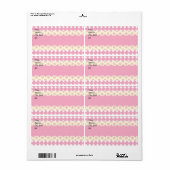 Étiquette d'expédition Coeur rose (Feuille entière)