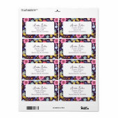 Étiquette d'expédition commerciale Fleurs et Prune (Feuille entière)