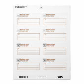 Étiquette d'expédition commerciale texte marron (Feuille entière)