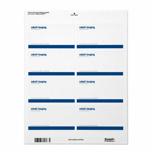 Étiquette d'expédition de cobalt du panneau de réf (Feuille entière)