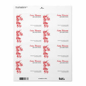 Étiquette d'expédition de fleurs asiatiques (Feuille entière)