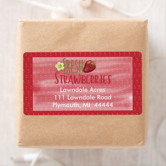 Étiquette d'expédition de fraises (En situation)
