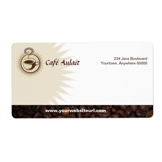 Étiquette d'expédition de la barre de café (Devant)