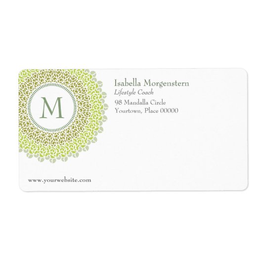 Étiquette d'expédition de monogramme ornemental (Devant)