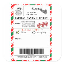Étiquette d'expédition de Père Noël