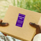 Étiquette d'expédition de portrait violet de la ma