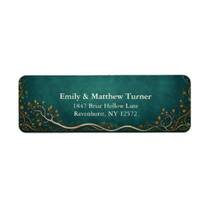 Étiquette d'expédition de retour d'adresse de forê